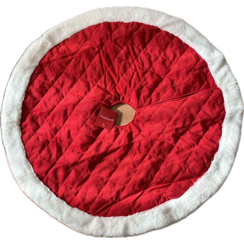 Red  Quilted Velvet Look Christmas Tree Skirt 36 inches Wondershop Target F101